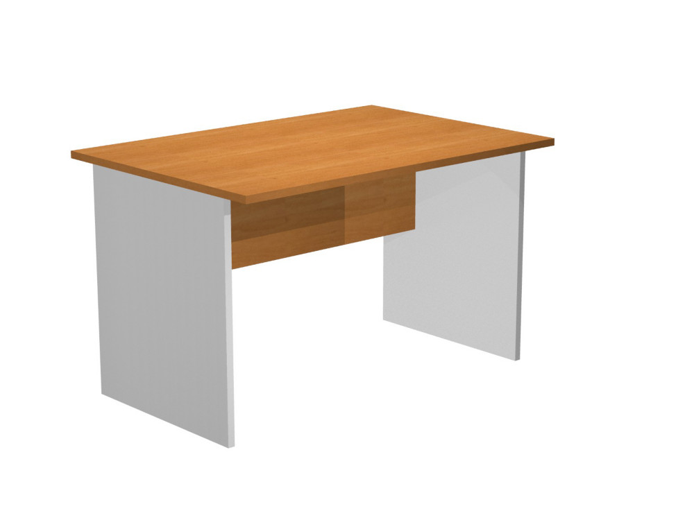 Bureau droit Pronto Bois - L.120 x P.80 cm - Plateau Aulne - Pieds panneaux Aluminium