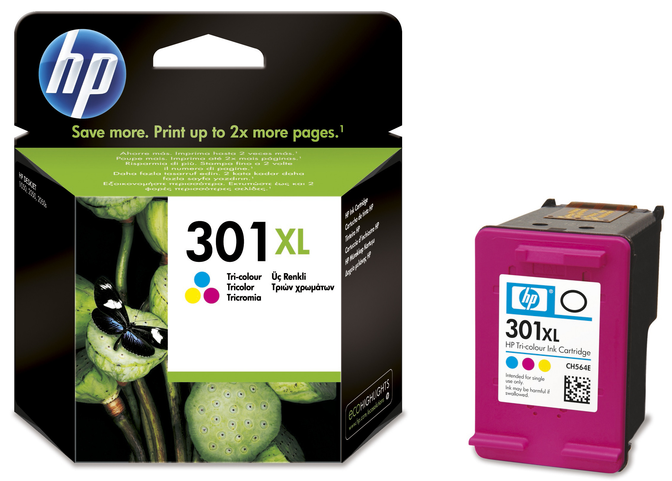 HP 301XL Cartouche d'encre authentique grande capacité CH564EE - 3 couleurs