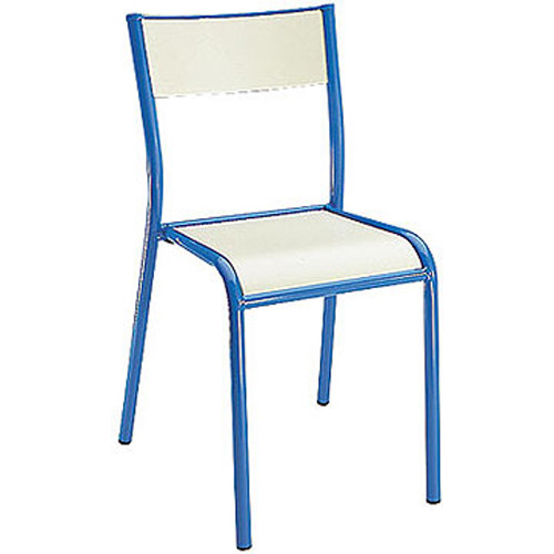 Chaise bois couleur sable/ pieds finition bleue