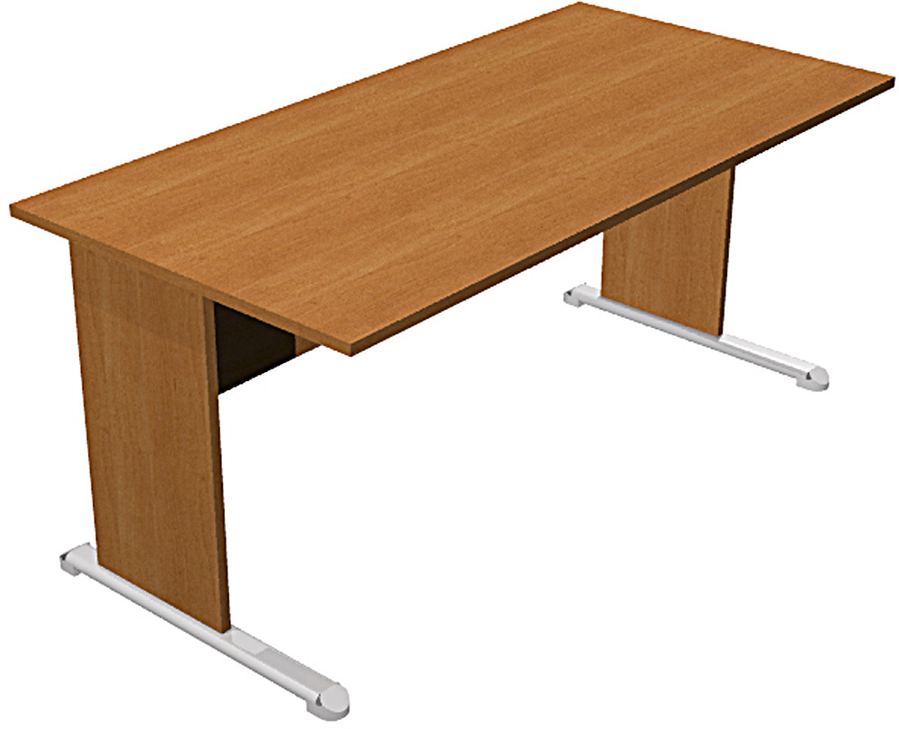 Bureau droit Pronto Bois - L.120 x P.80 cm - Plateau Aulne - Pieds L Aulne