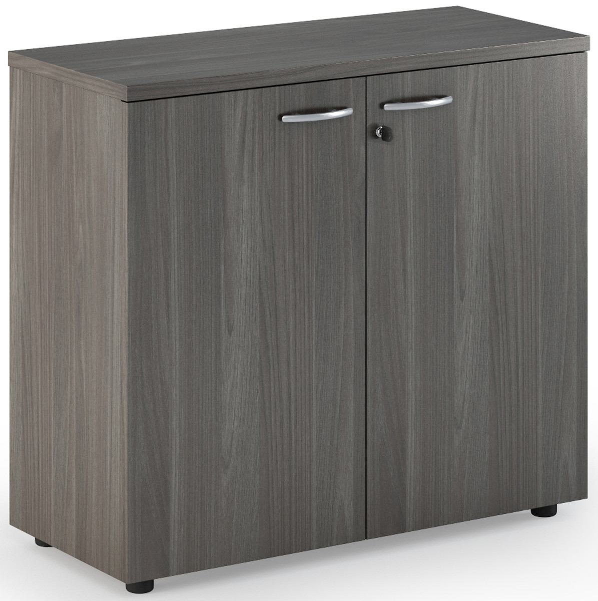 Armoire basse Pronto - L.80 x H.72 cm - 2 portes - Cendre