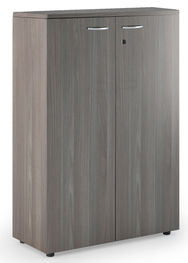 Armoire mi-hauteur Pronto - L.80 x H.120 cm - 2 portes - Cendre