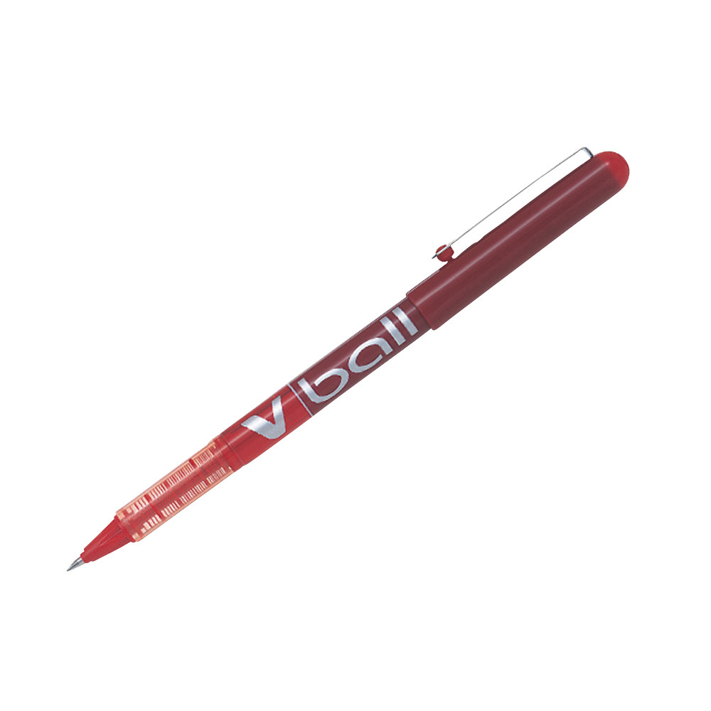 Pilot V Ball Stylo roller encre liquide  capuchon pointe fine 0,5 mm rouge