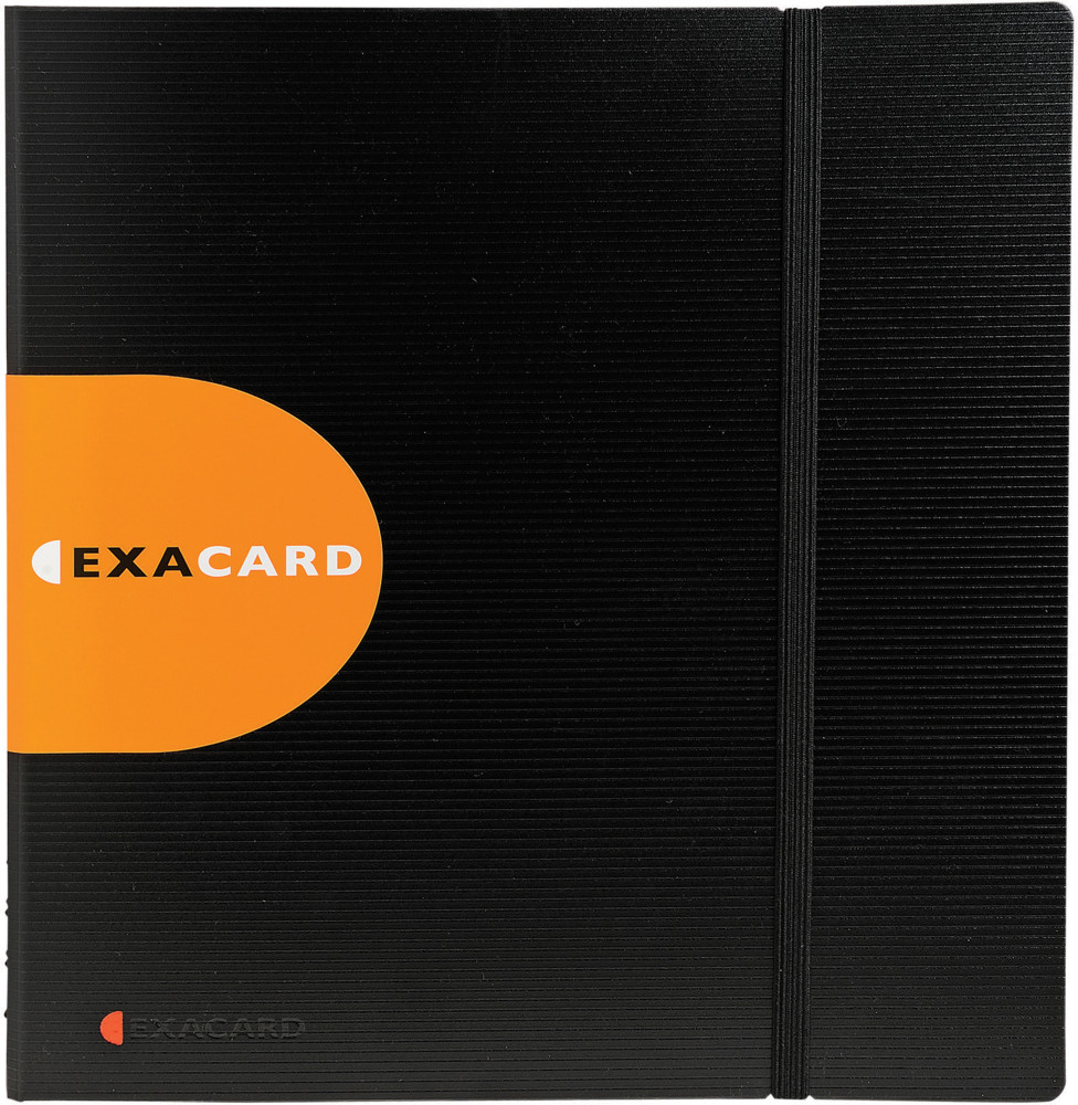 Exacompta Porte-cartes Exacard Exactive avec index, capacit de 320cartes, 160pochettes, 265 x 250mm, polypropylne, noir