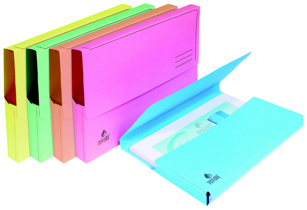 Exacompta Porte-documents NatureFuture 300feuilles A4 en carte 220g/m - Couleurs assorties - Lot de10
