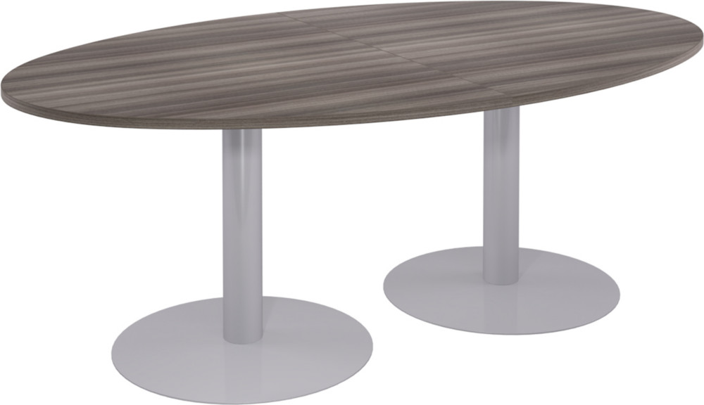 Table de runion ovale L.200 x P.120 cm - Plateau Cdre - Pieds tulipe Aluminium