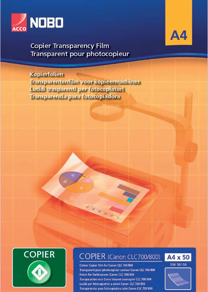 Nobo Bote de 100 transparents pour copieur