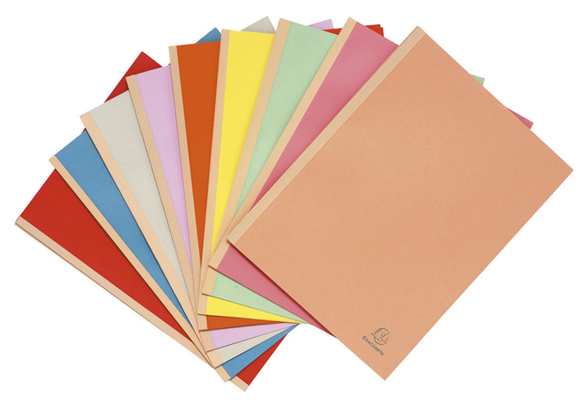 Exacompta Chemises à soufflet Forever dos toilé 3 cm - 300 feuilles - Carte 320 g - 24 x 32 cm - Assorties pastels - Lot de 25