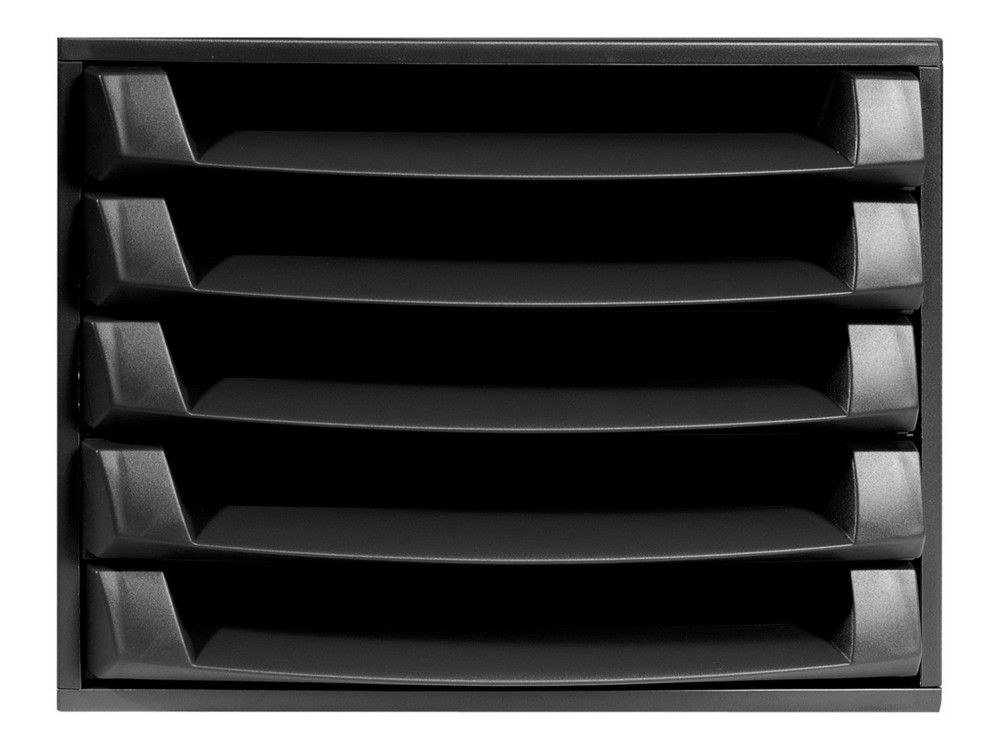 Exacompta Module  tiroirs A4 THE BOX Ecoblack, 5tiroirs  ouverture, monobloc, 387x284x218 mm, noir