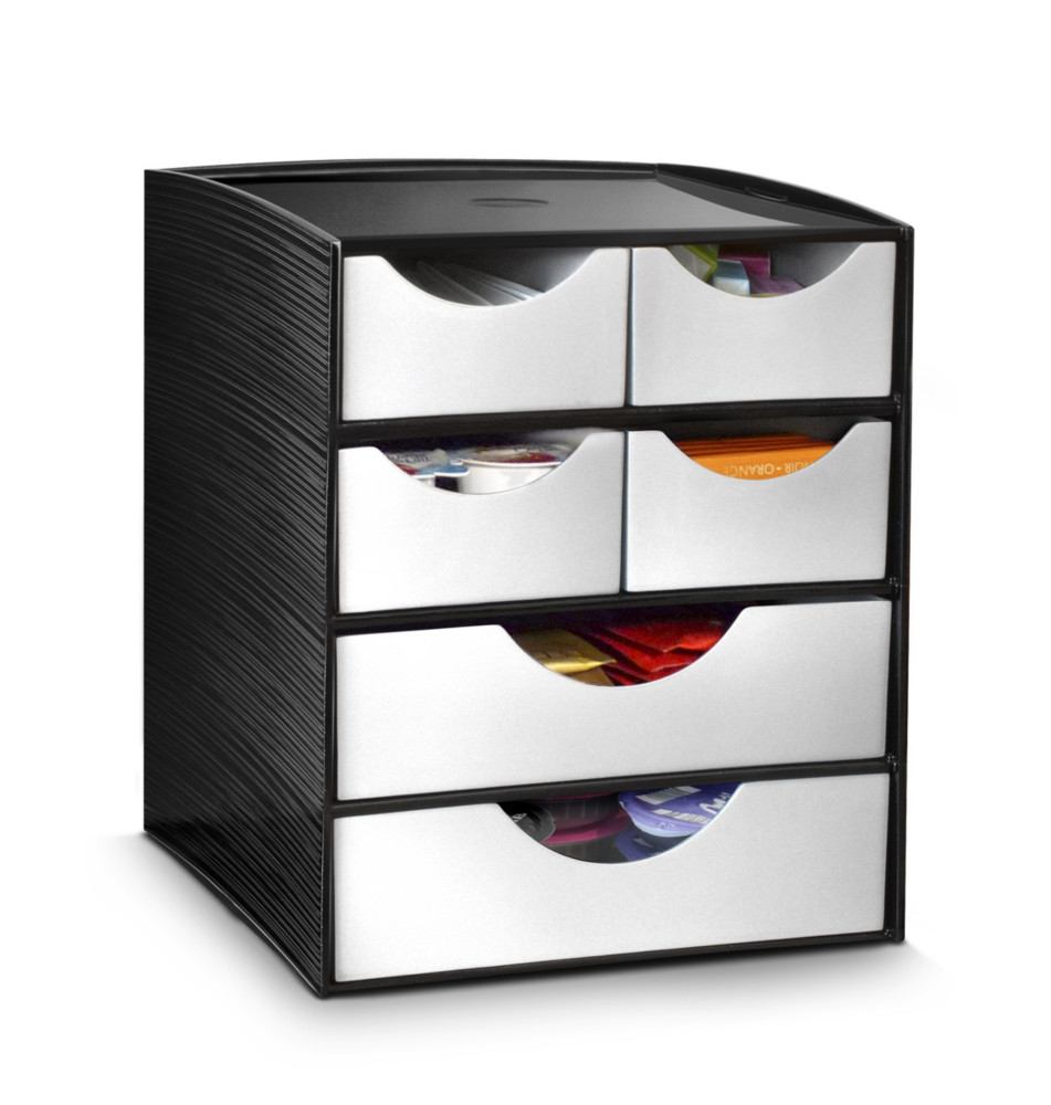 Cep Module de rangementTakeABreak, 2grands compartiments + 4petits, 186x185x230mm, polystyrne, noir / gris mtallis