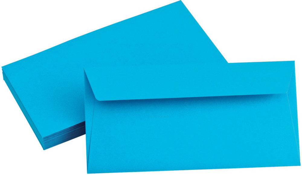 Clairefontaine Enveloppe Pollen 110x220mm 120g sans fentre - autocollante bande protectrice - Bleu - Lot de 20