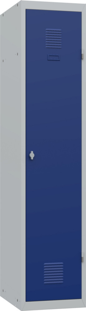 Vestiaire mtal Budget industrie salissante - lment Dpart L.40 cm - Corps Gris - Porte Bleu
