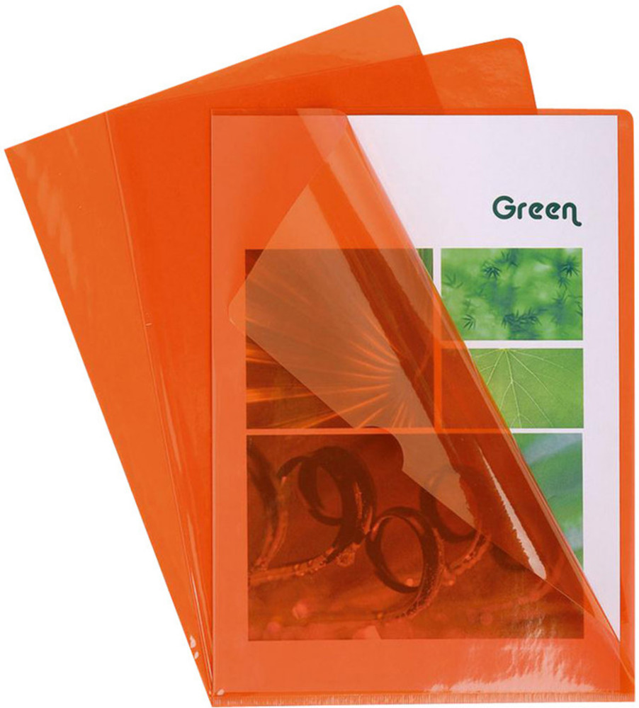 Exacompta Bote de 100 pochettes coin en PVC 13/100 me. Coloris orange.
