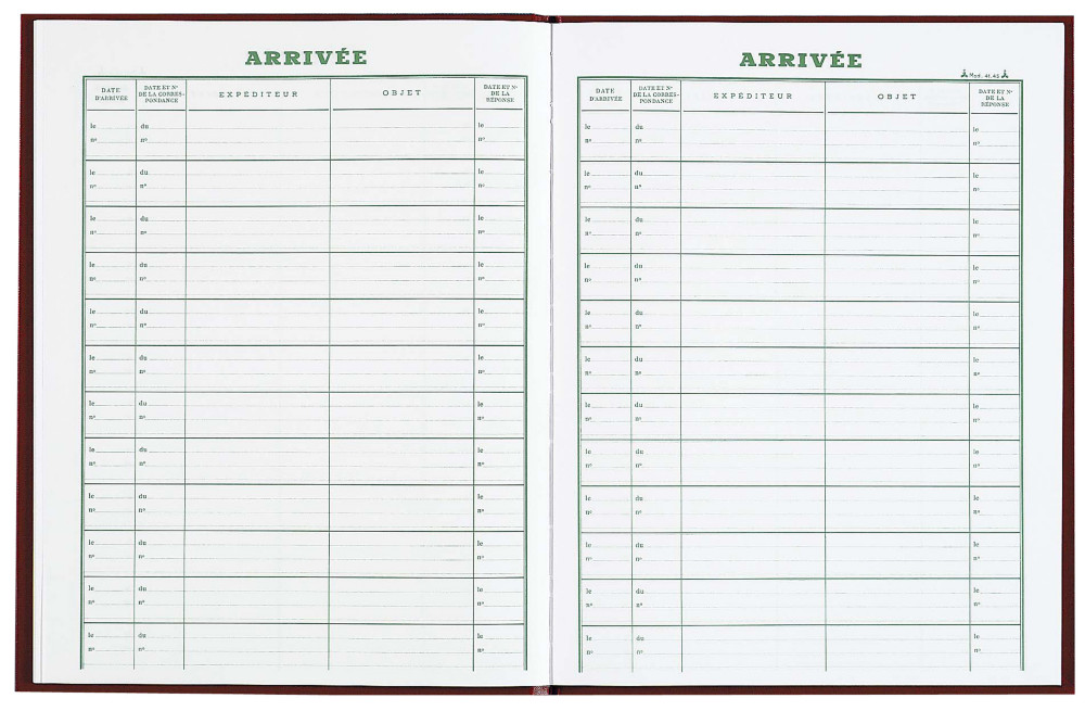 REGISTRES LE DAUPHIN Registre Courrier arrive - 32 x 24 cm, 160 pages - Rouge
