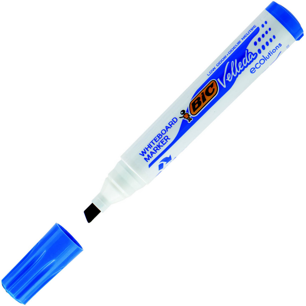 BIC Velleda 1751 Marqueur effaable tableau blanc pointe biseaute 3,7 - 5,5 mm bleu