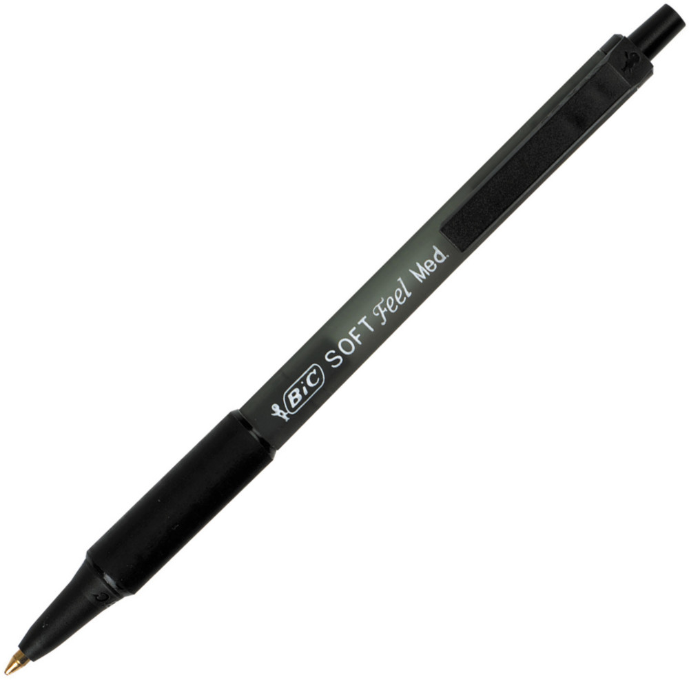 BIC Softfeel Stylo bille rtractable pointe moyenne - Noir