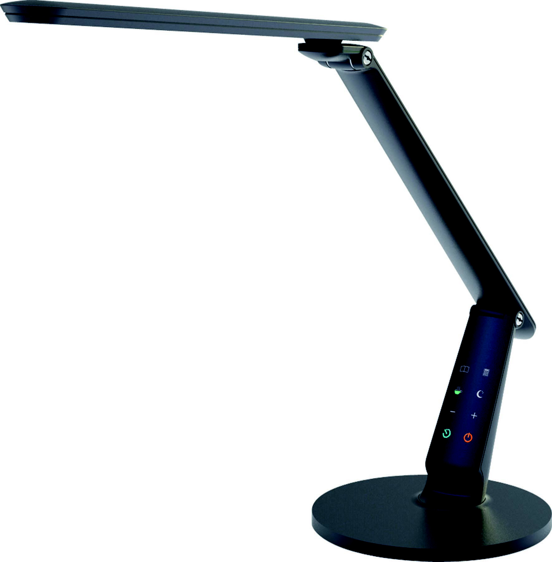 Aluminor Lampe de bureau Zig - Led intégrée - 10W - Bras et tête articulés - Ecran digital - Noir