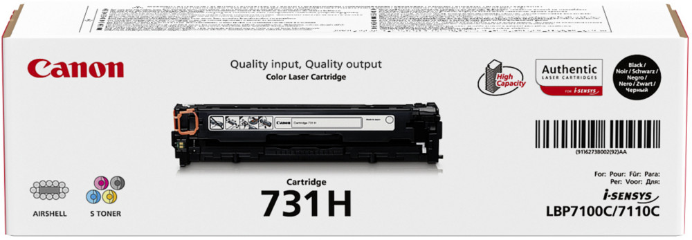 Canon 731H BK Toner authentique grande capacit 6273B002 - Noir