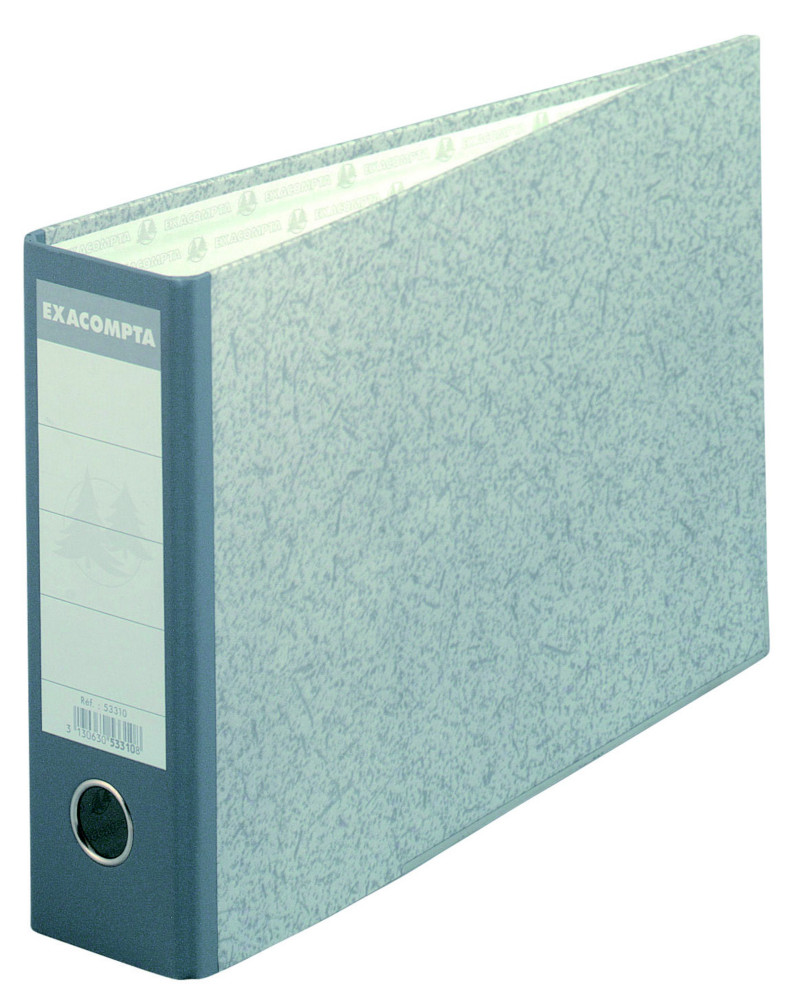 Exacompta Classeur  levier A4  l'italienne en carton - Dos 7 cm - Gris