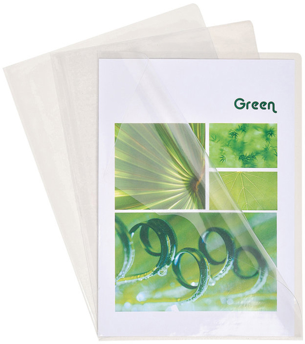 EXACOMPTA Boîte de 50 pochettes coin en PVC 20/100 ème. Coloris cristal.