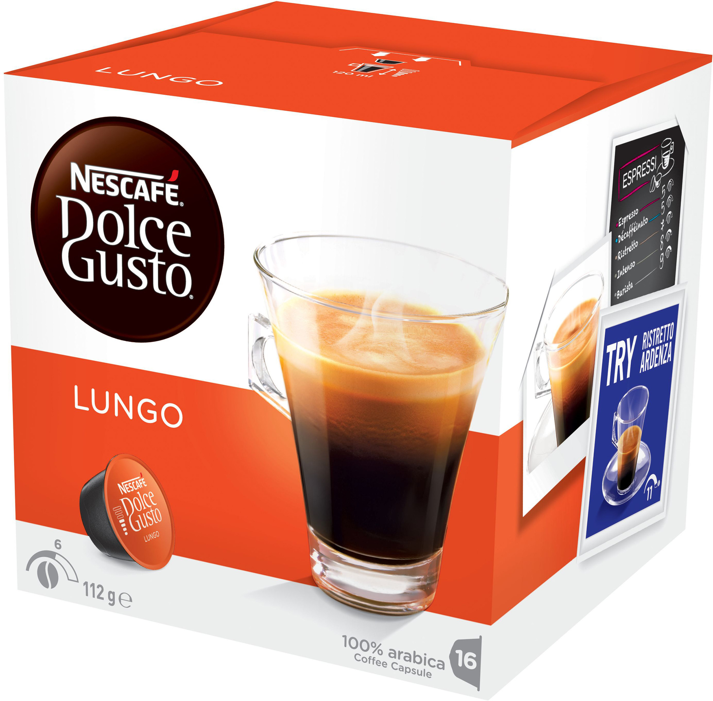 Nescafé Dolce Gusto boîte de 16 capsules Café Lungo