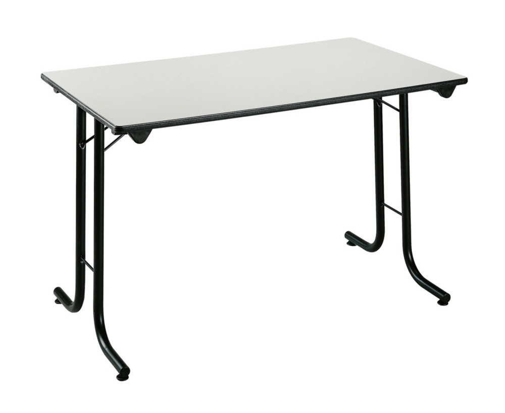 Table pliante modulaire Rectangle - L.120 x P.70 cm  - Plateau Gris - Pieds Noir