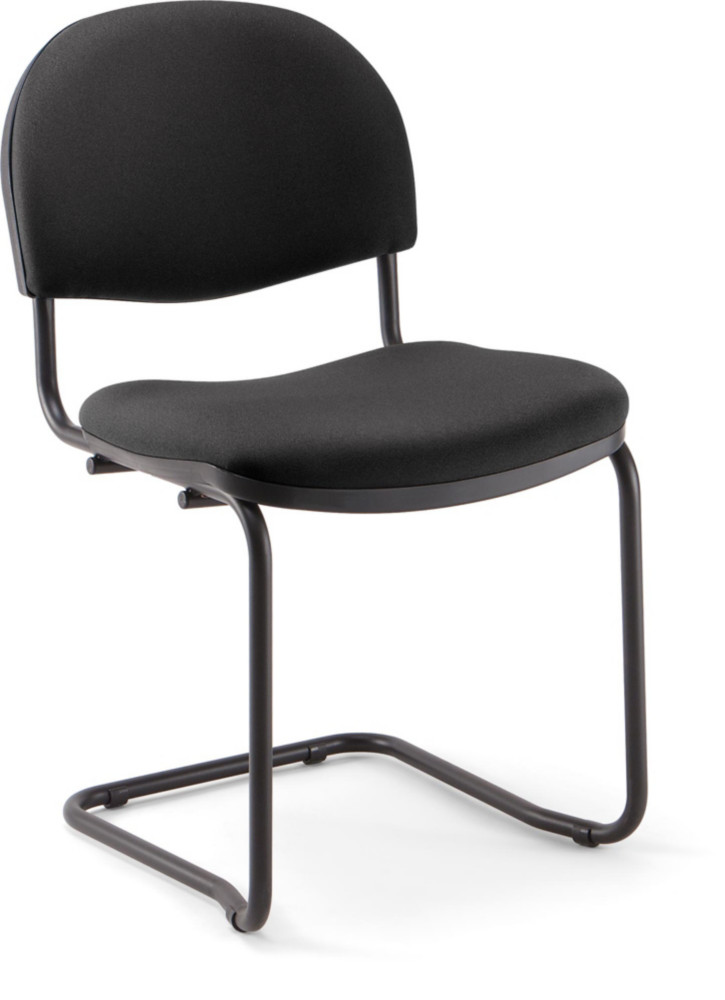Chaise runion et visiteur - Prima - Tissu Noir- Pitement luge noir