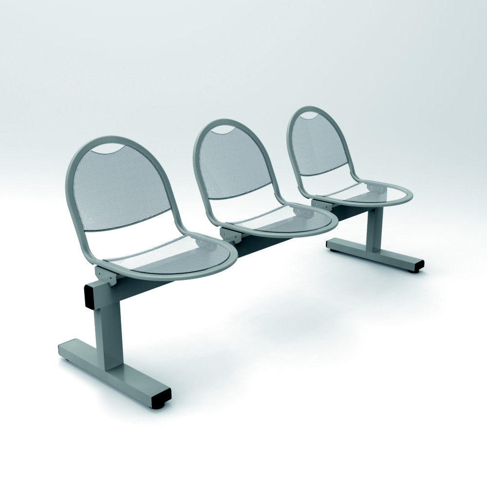 Sige sur poutre mtal d'accueil AXIL 3 places Aluminium