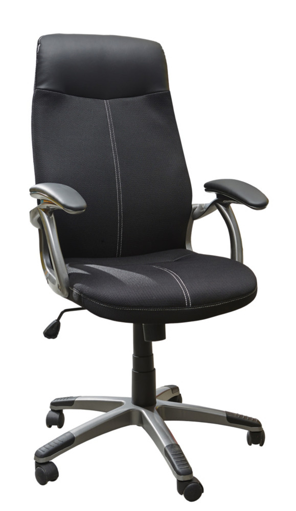 Fauteuil de direction JACK Tissu maille mesh Noir Hauteur rglable - Accoudoirs Dossier Roulettes