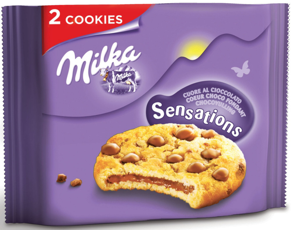 Milka Cookies sensations au cur chocolat - Lot de 24 sachets de 2 biscuits
