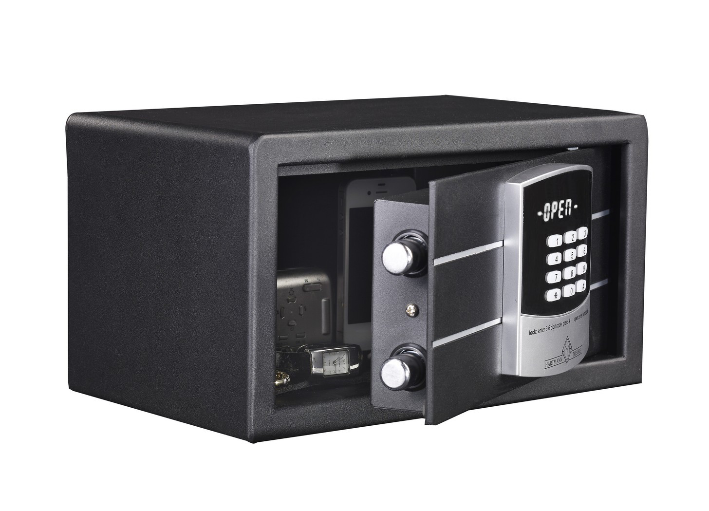 Hartmann Tresore Coffre-fort de bureau 7 L serrure électronique à code - Noir