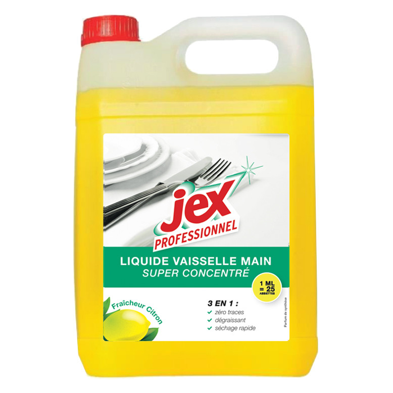 Jex Liquide vaisselle main Citron, Bidon 5 l - Jaune