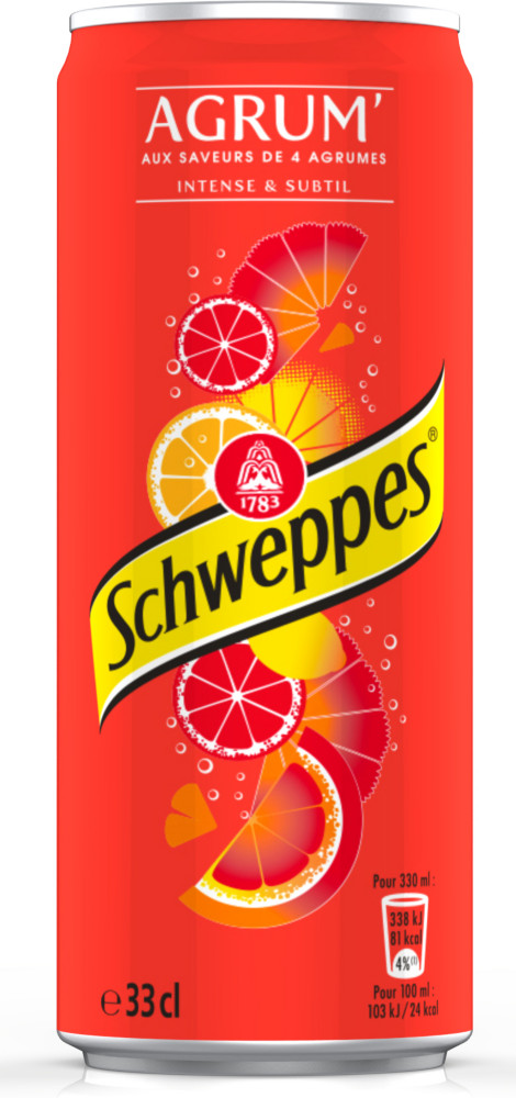 SCHWEPPES Agrumes Botesde 33 cl (Lot de 24)