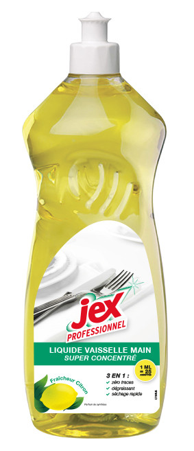 Jex Liquide vaisselle main Citron, Flacon 1 L - Jaune