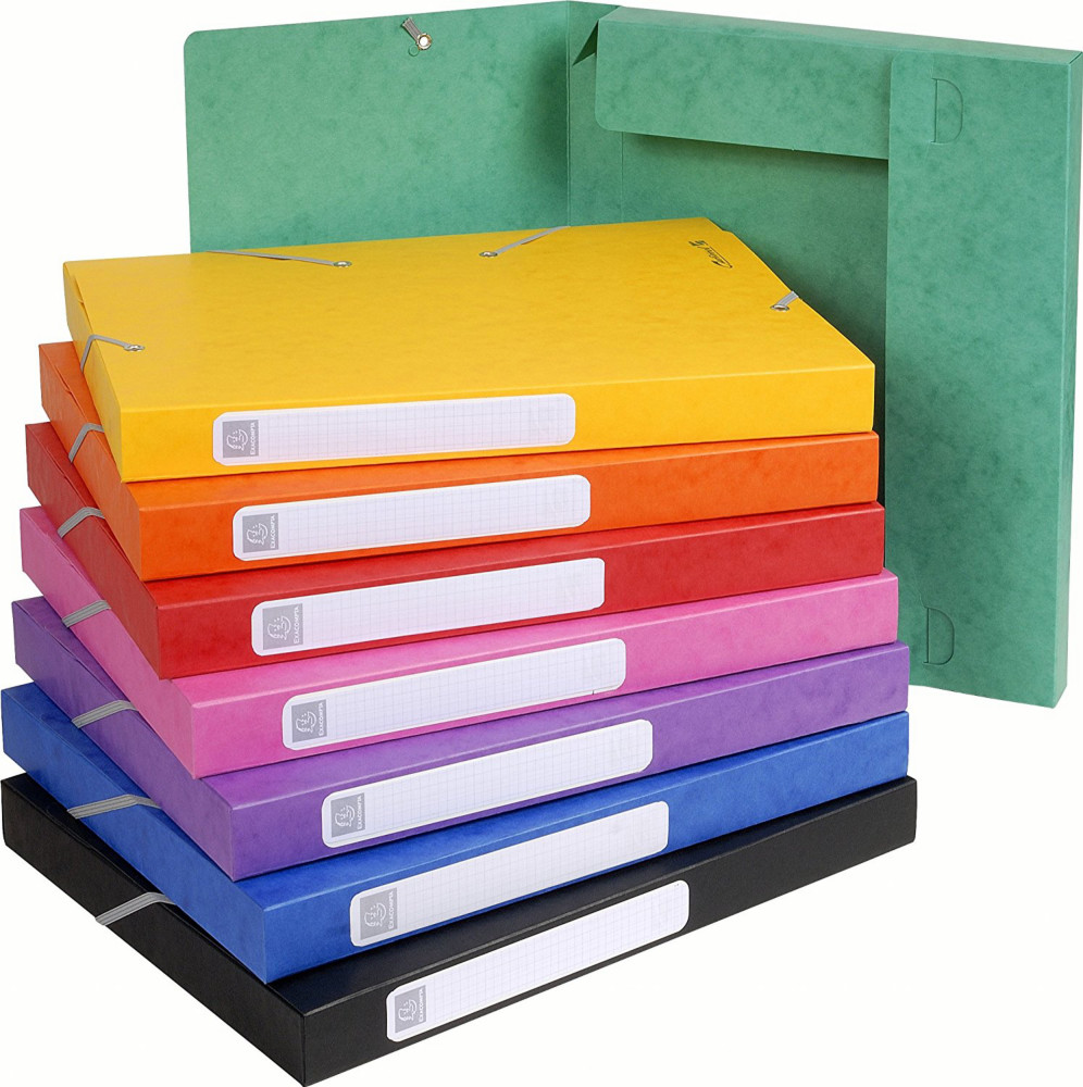 Exacompta Bote de classement A4 Cartobox - Carte lustre 5/10E - Dos 2,5 cm - Assorties - Lot de 25