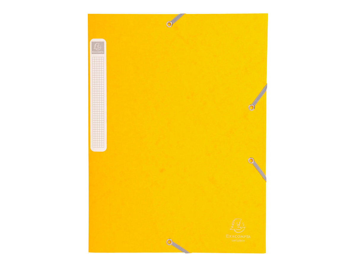 Exacompta Boîte de classement A4 Cartobox - Carte lustrée 5/10E - Dos 2,5 cm - Jaune - Lot de 25