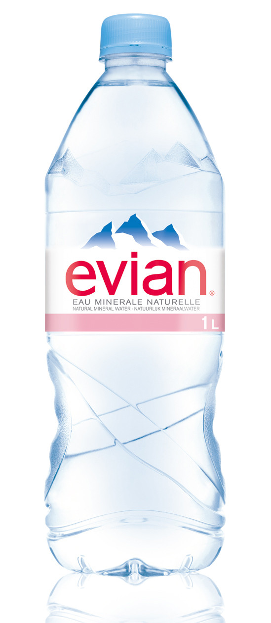 Evian Eau minérale naturelle - Eau plate - Lot 12 bouteilles 1 L