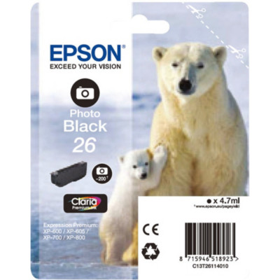 Epson Polar bear Encre noire photo Claria Premium Ours Polaire 26