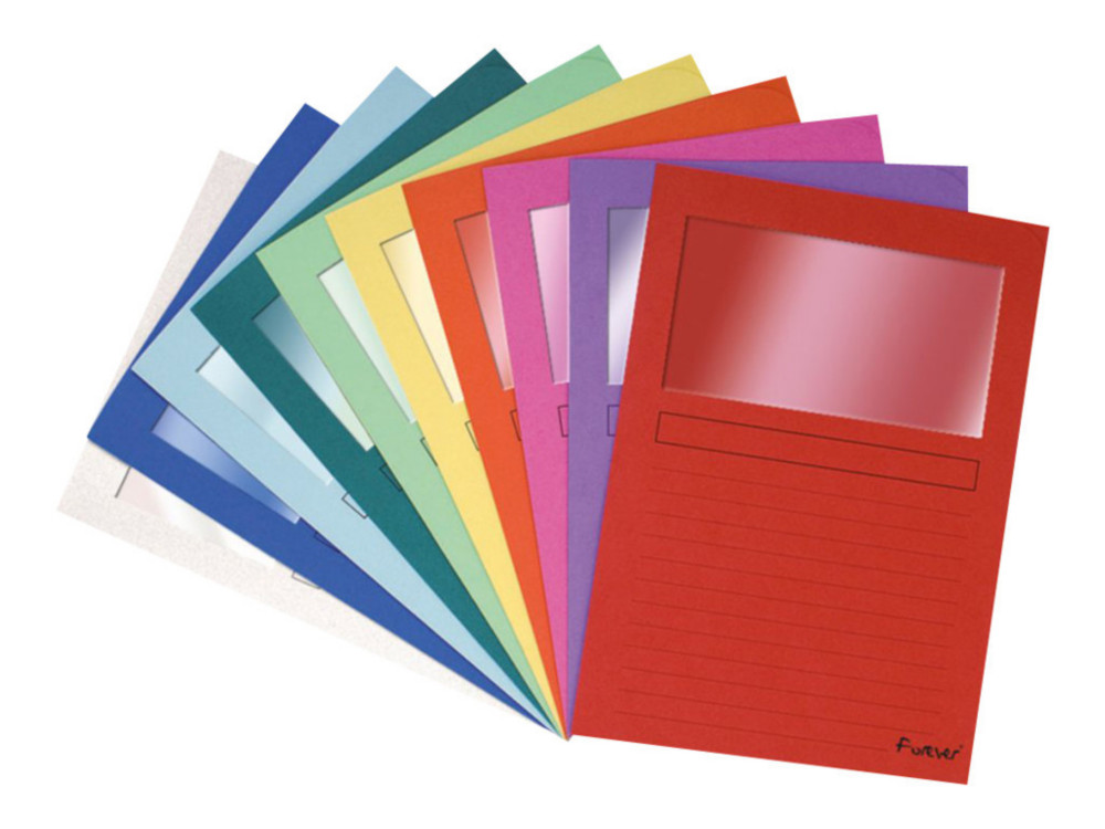 Exacompta Chemises  fentre FOREVER carte recycle 120g/m - Coloris assortis