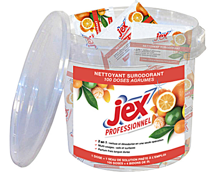 Jex Nettoyant surodorant - Seau de 100 doses, parfum agrumes