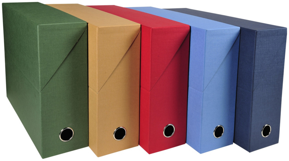 Exacompta Bote de classement en toile cartonne - Dos 9 cm - Assorties - Lot de 5