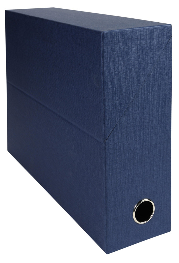 Exacompta Bote de classement en toile cartonne - Dos 9 cm - Bleu Fonc - Lot de 5