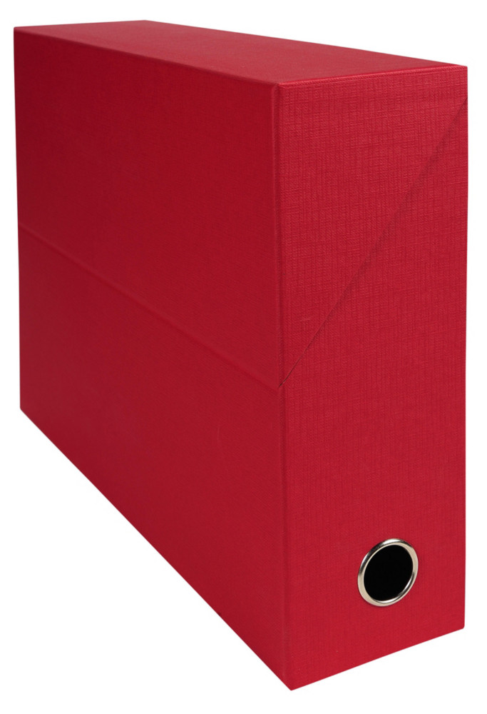 Exacompta Bote de classement en toile cartonne - Dos 9 cm - Rouge - Lot de 5
