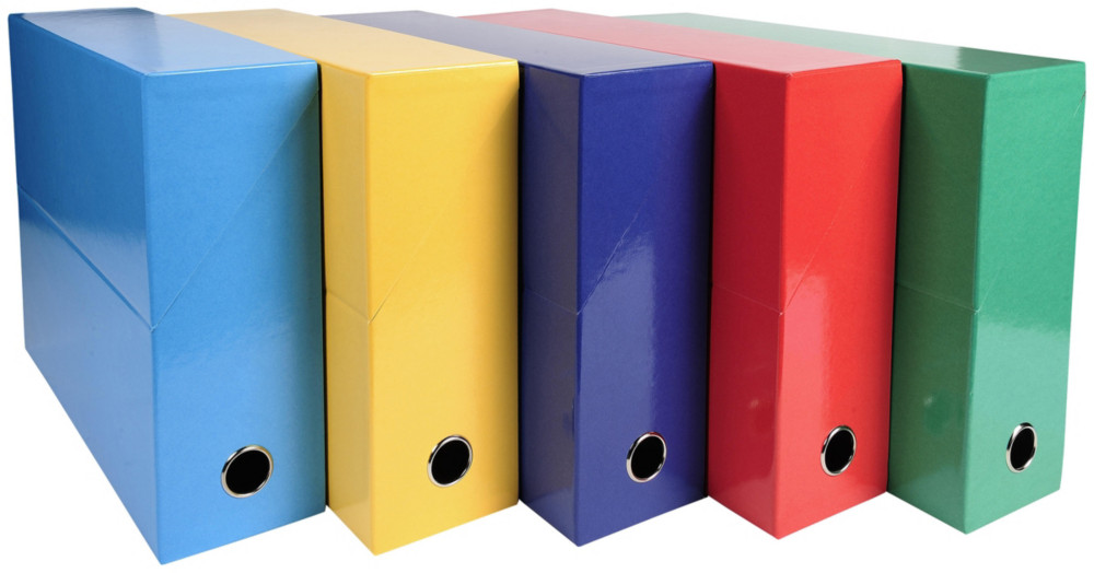 Exacompta Bote de classement Iderama Dos 9 cm 800 feuilles A4  - Coloris assortis - Lot de 5
