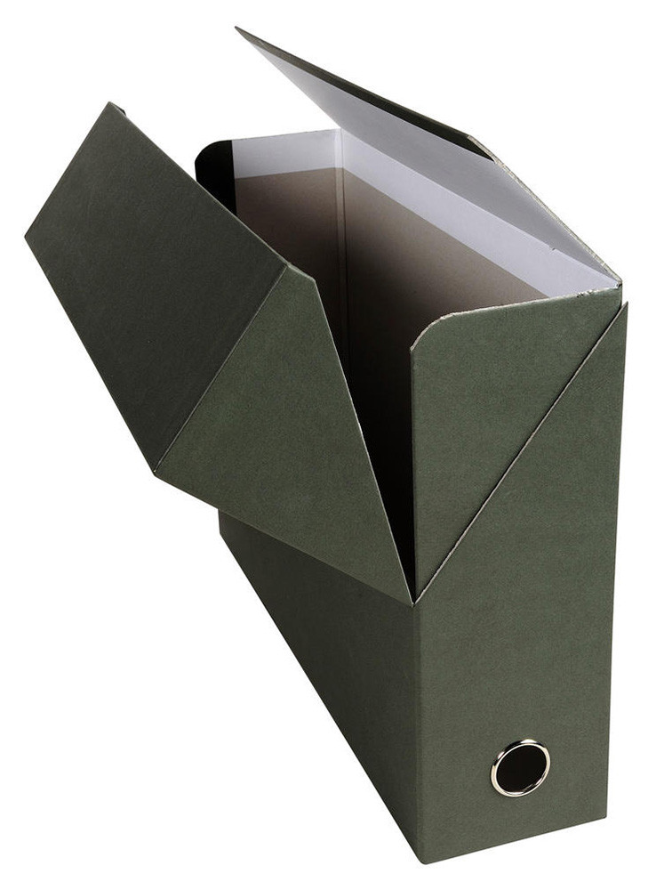 Exacompta Bote de classement en carton naturel - Dos 9 cm - Vert - Lot de 5