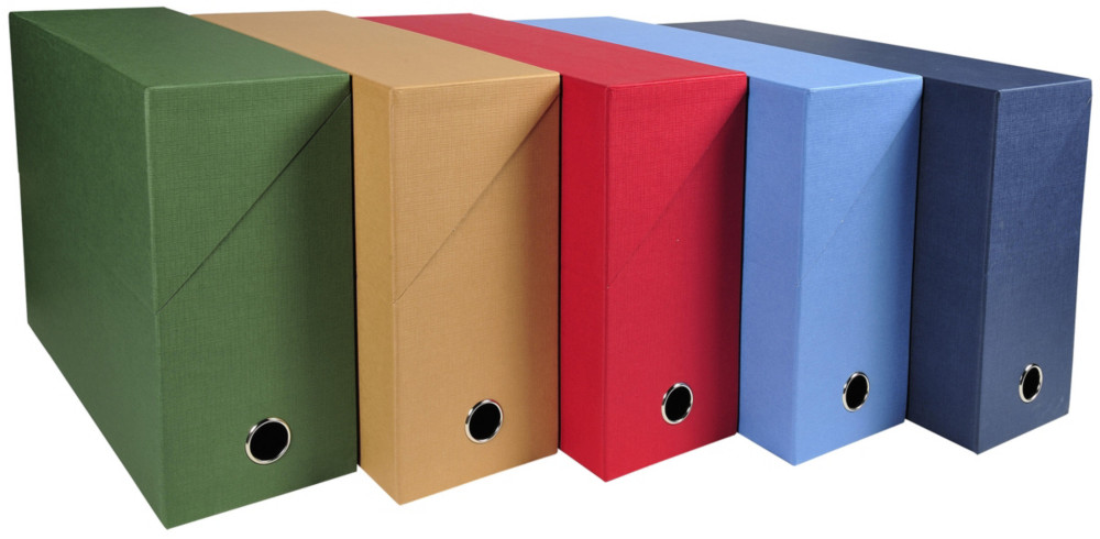 Exacompta Bote de classement en toile cartonne - Dos 12 cm - Assorties - Lot de 5