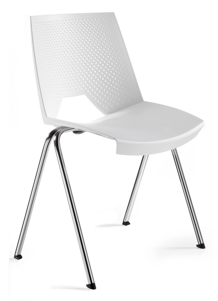 Chaise empilable Skype, plastique, blanc