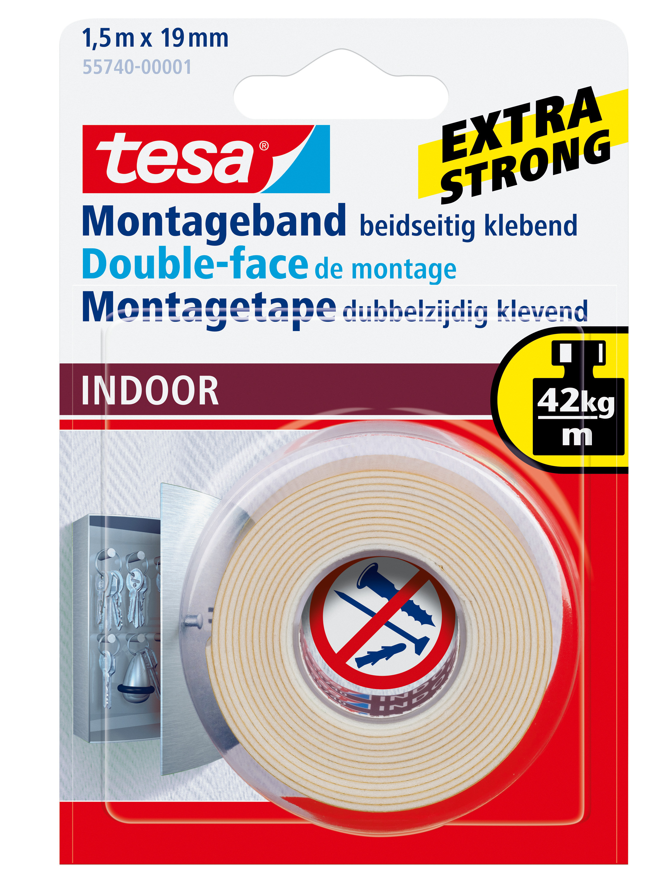 tesa® Tesa Powerbond bande double face 19 mm x 1,5 m