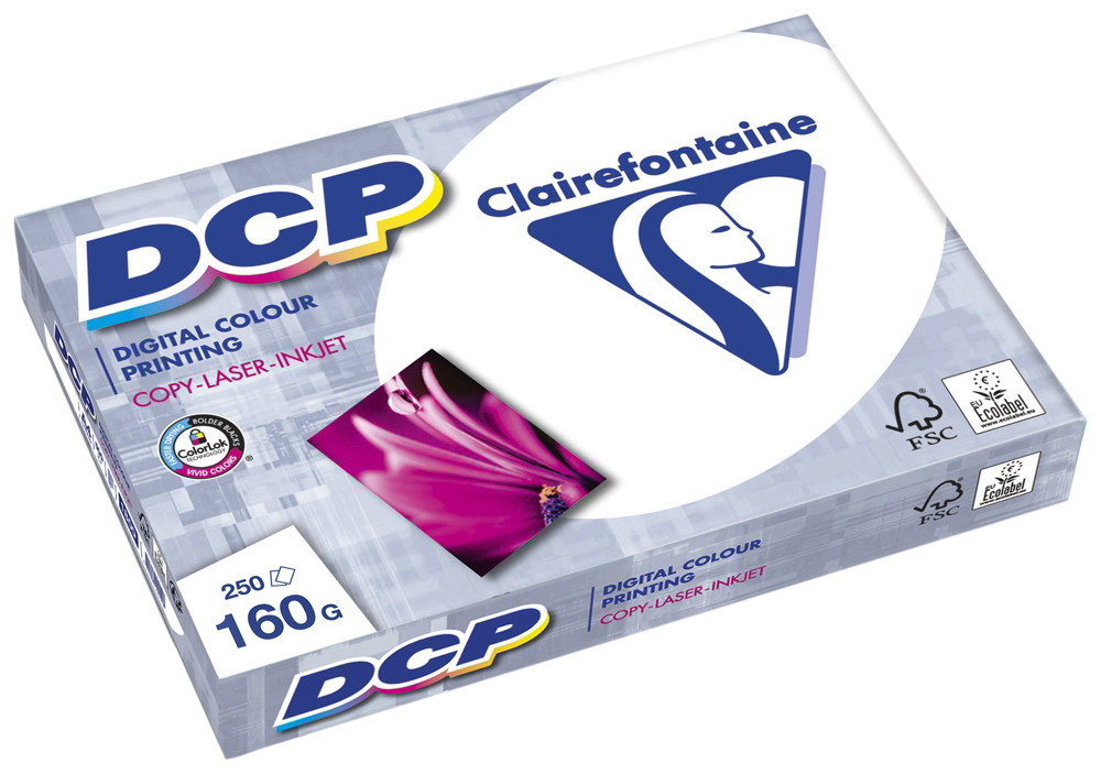 Clairefontaine Papier A4 blanc DCP - 160g - Ramette de 250 feuilles