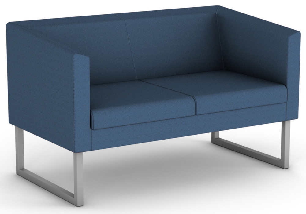 Canap accueil Sten, 2 places -Tissu bleu